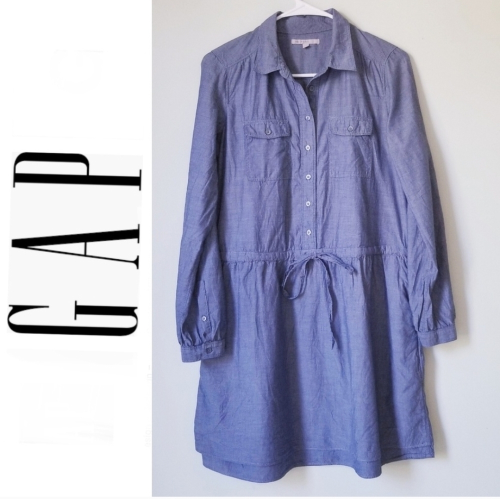 GAP 100% Cotton Shirt Dress Sz Xs Like New